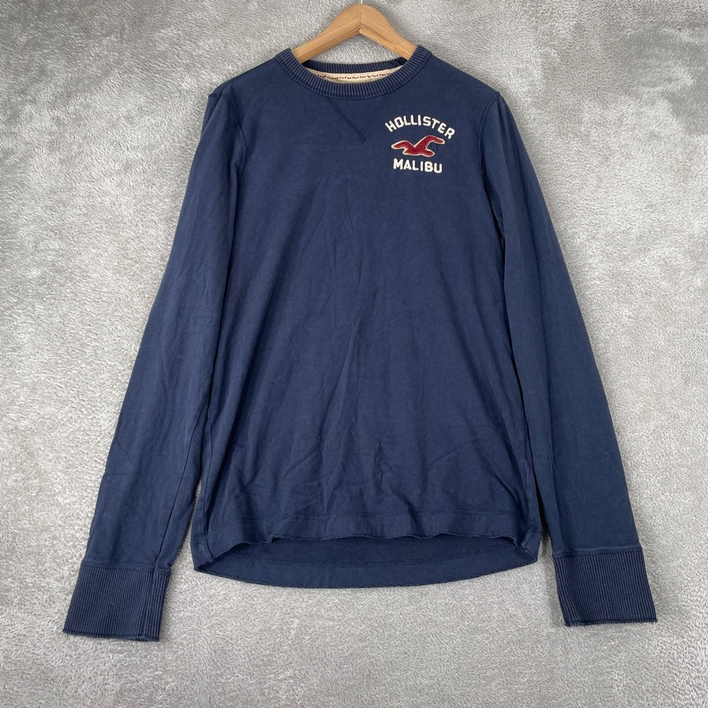 Hollister Malibu Shirt Mens Large Blue Vintage Y2K Surf California Long Sleeve